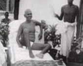 [The Maharshi with Swami Yogananda and Paul Branton. November 29, 1935. Jayadevlal Dave Footage. 1938]